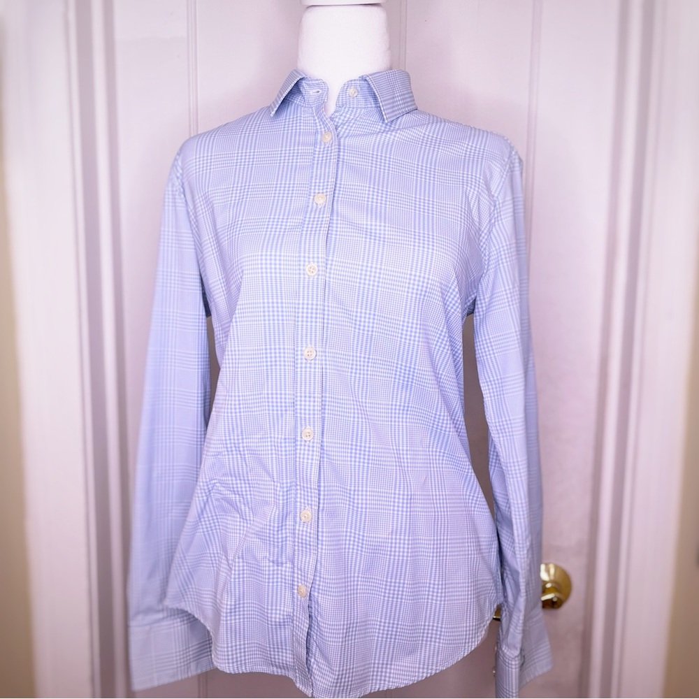 Peter Millar Light Blue Plaid Button Down Shirt